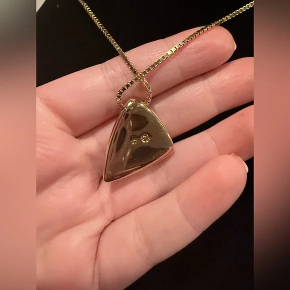 Swarovski Crystal Pave Triangle Gold Necklace - Picture 4 of 6